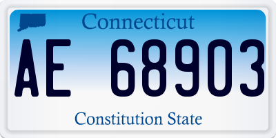 CT license plate AE68903