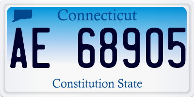 CT license plate AE68905