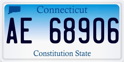 CT license plate AE68906