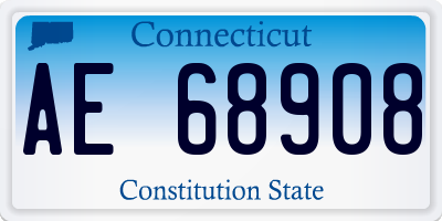 CT license plate AE68908