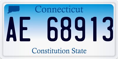 CT license plate AE68913