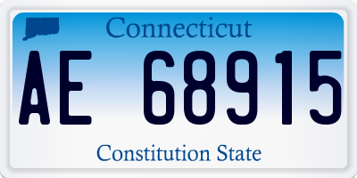 CT license plate AE68915