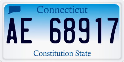 CT license plate AE68917