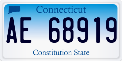 CT license plate AE68919