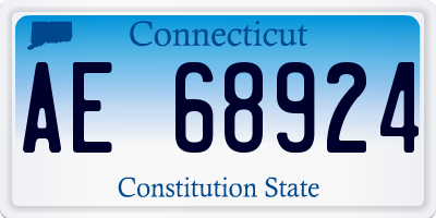 CT license plate AE68924