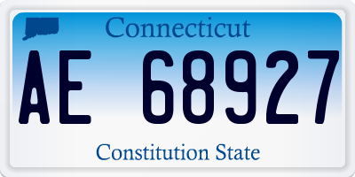 CT license plate AE68927
