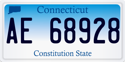 CT license plate AE68928
