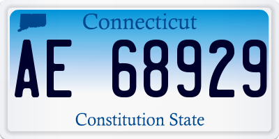 CT license plate AE68929
