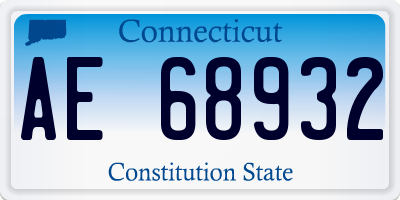 CT license plate AE68932