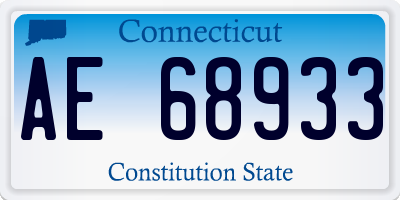 CT license plate AE68933