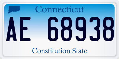 CT license plate AE68938