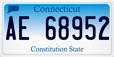 CT license plate AE68952