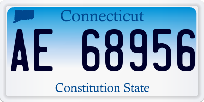 CT license plate AE68956