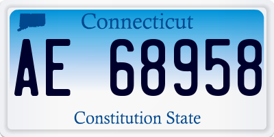 CT license plate AE68958
