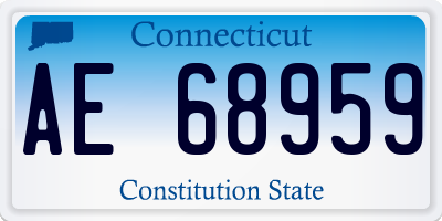 CT license plate AE68959