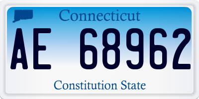 CT license plate AE68962