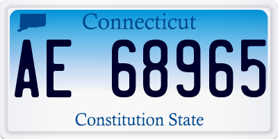 CT license plate AE68965