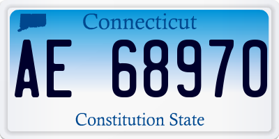 CT license plate AE68970