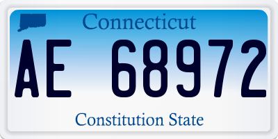 CT license plate AE68972