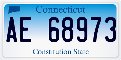 CT license plate AE68973