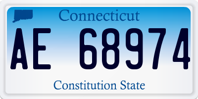 CT license plate AE68974