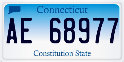 CT license plate AE68977