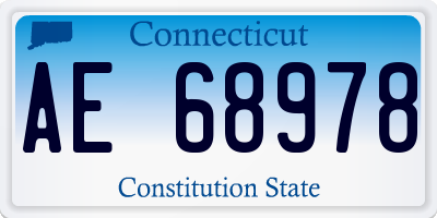 CT license plate AE68978