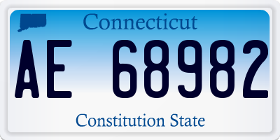 CT license plate AE68982