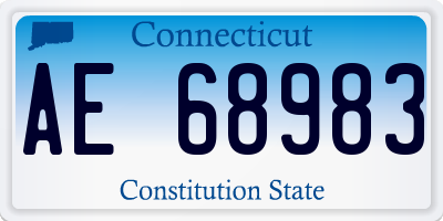CT license plate AE68983