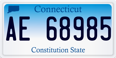 CT license plate AE68985