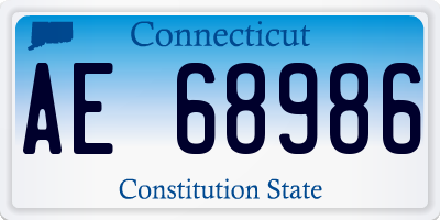 CT license plate AE68986