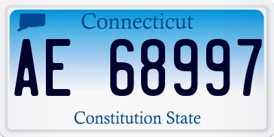 CT license plate AE68997