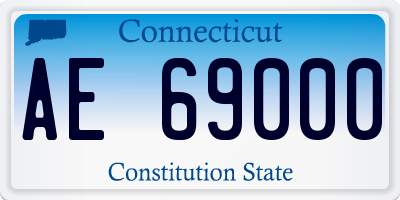 CT license plate AE69000