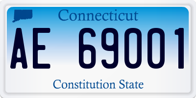 CT license plate AE69001