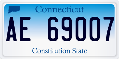 CT license plate AE69007