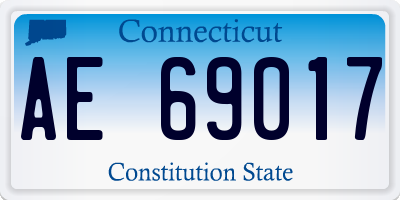 CT license plate AE69017