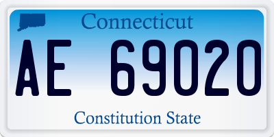 CT license plate AE69020