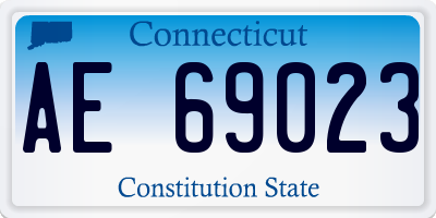 CT license plate AE69023