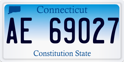 CT license plate AE69027