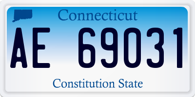 CT license plate AE69031