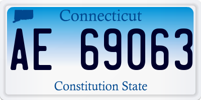 CT license plate AE69063