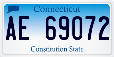 CT license plate AE69072