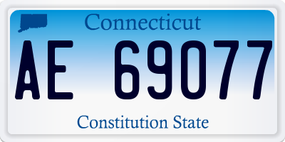 CT license plate AE69077