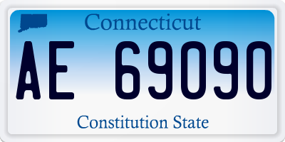 CT license plate AE69090