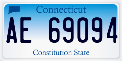 CT license plate AE69094
