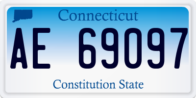 CT license plate AE69097
