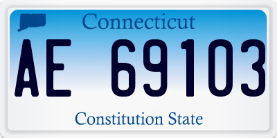 CT license plate AE69103