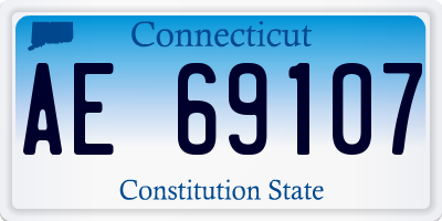 CT license plate AE69107