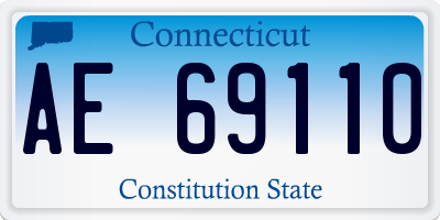 CT license plate AE69110