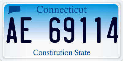 CT license plate AE69114